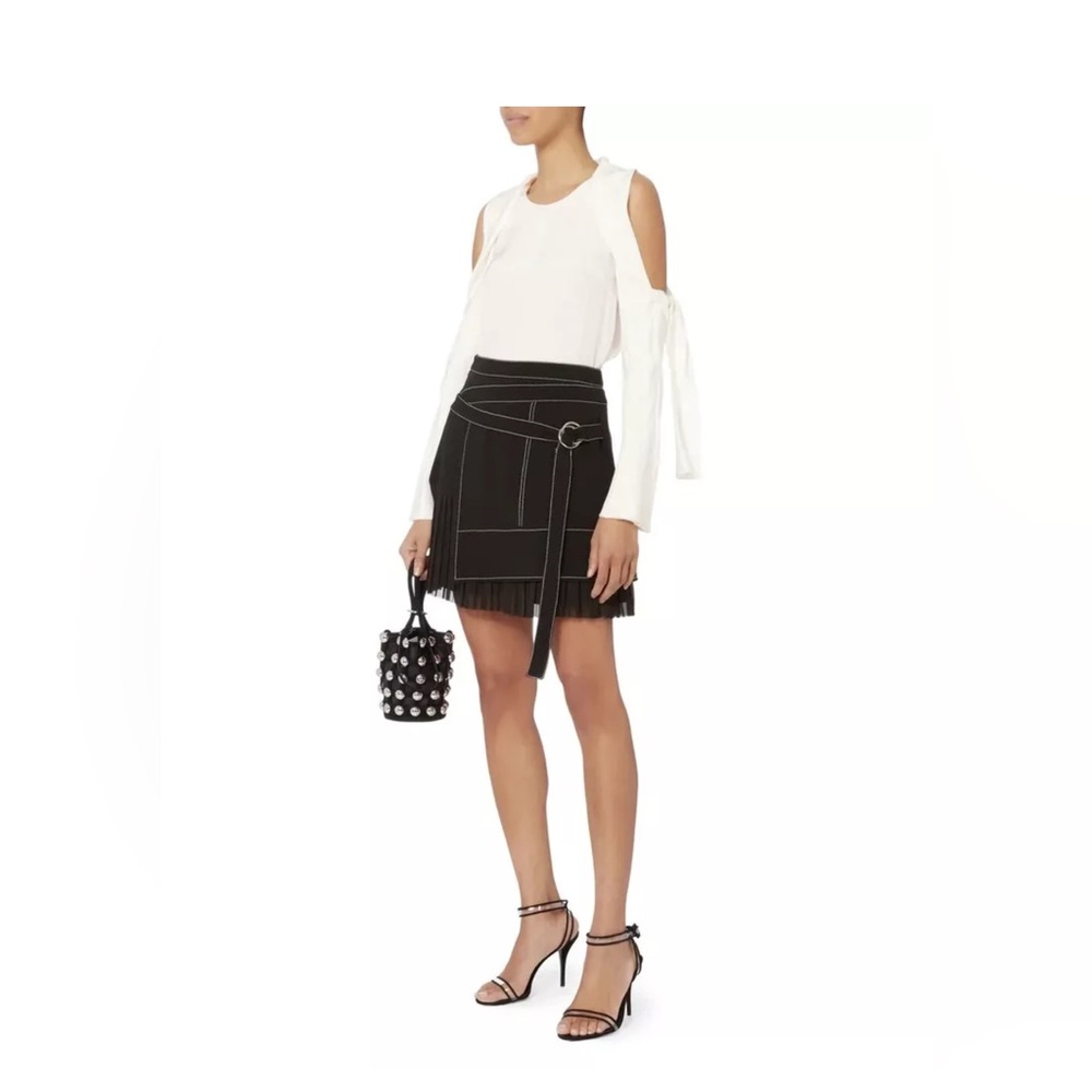 CINQ À SEPT  Black Misha Pleated Mini Skirt Size 0/XS
